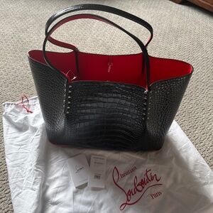 Christian Louboutin Large Cabarock Croc Embossed Leather Tote
